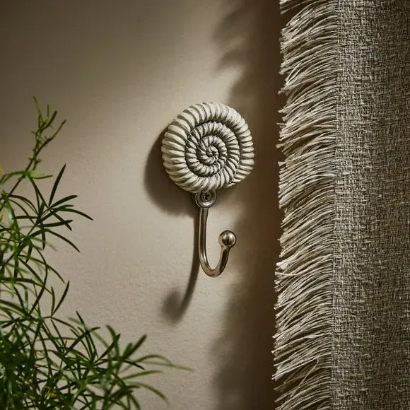 Curtain Hook with Ammonite Design - Satin Steel image