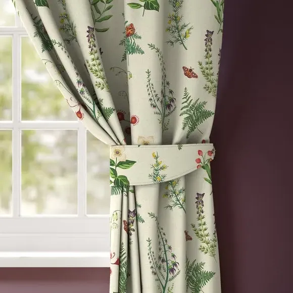 Curtain Tieback Floral Design - Natural, Cotton