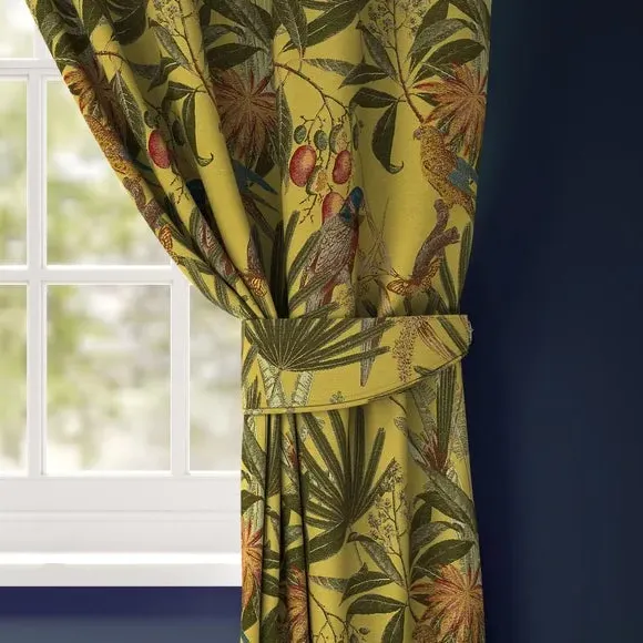 Curtain Tieback Tropical Print - Chartreuse image
