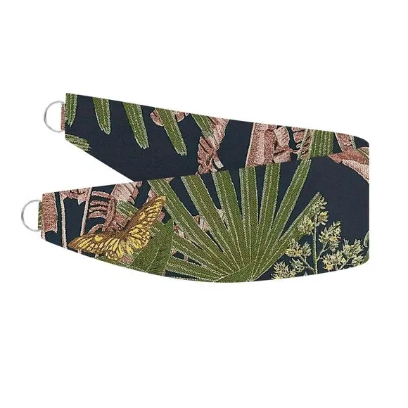Curtain Tieback Tropical Print - Navy