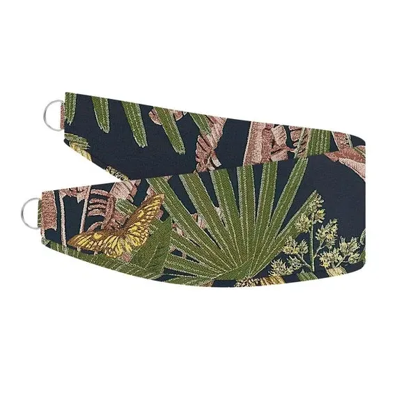 Curtain Tieback Tropical Print - Navy