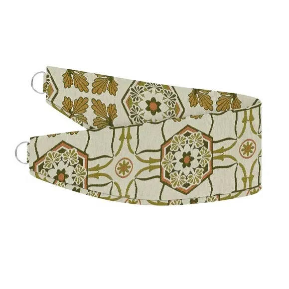 Curtain Tieback with Embroidery - Green