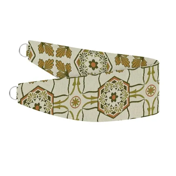 Curtain Tieback with Embroidery - Green