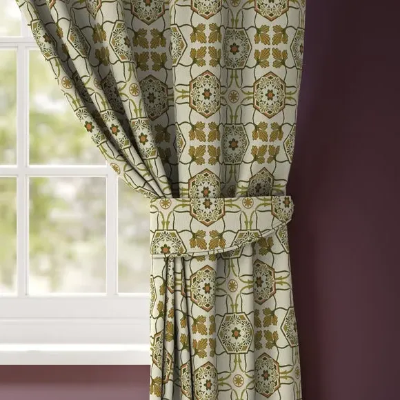 Curtain Tieback with Embroidery - Green image