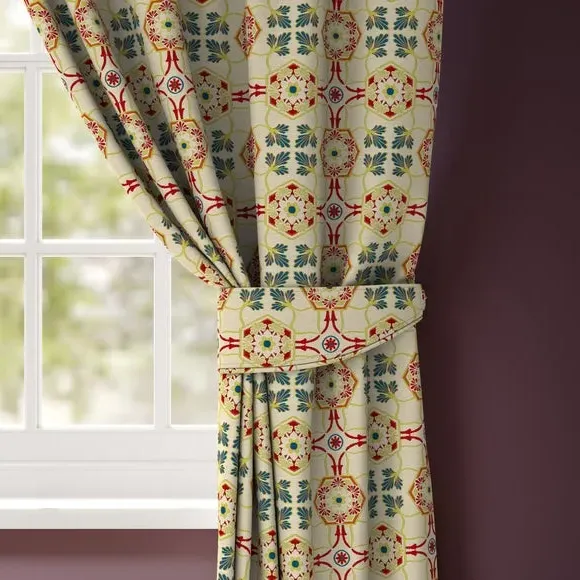 Curtain Tieback with Embroidery - Red