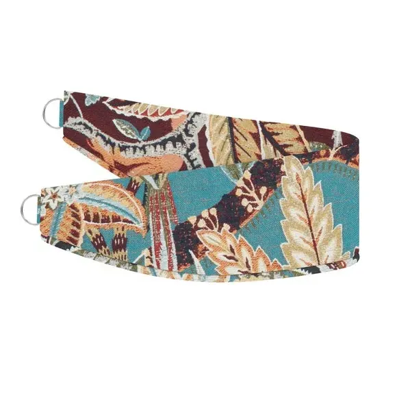 Curtain Tieback with Floral Pattern - Green