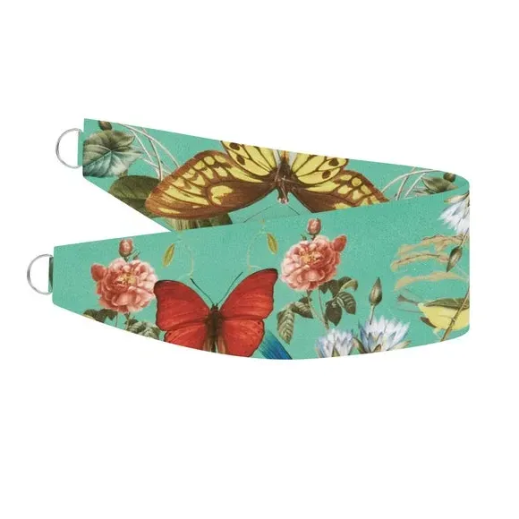 Curtain Tieback with Kaleidoscope Print - Aqua