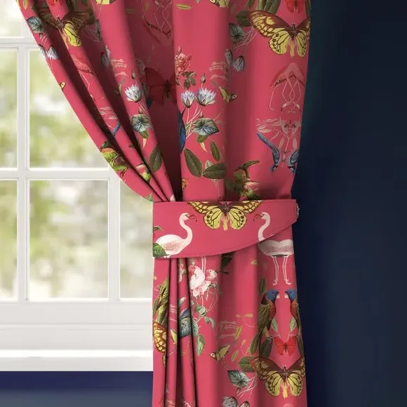 Curtain Tieback with Kaleidoscope Print - Magenta