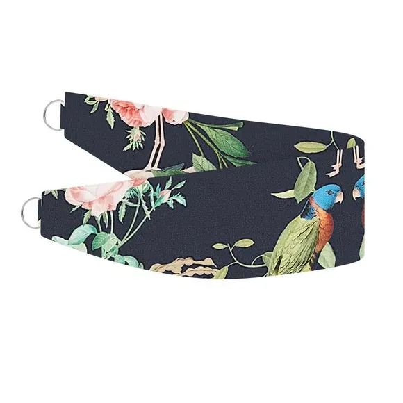 Curtain Tieback with Kaleidoscope Print - Navy