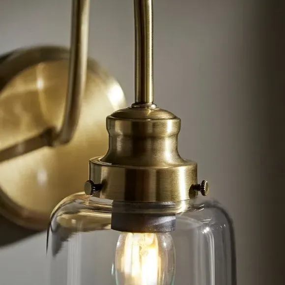 Curved Wall Light - Antique Brass, Metal