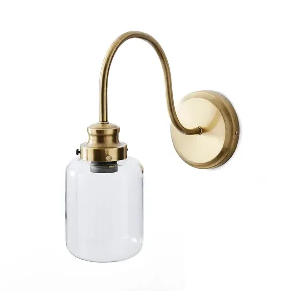 Curved Wall Light - Antique Brass, Metal