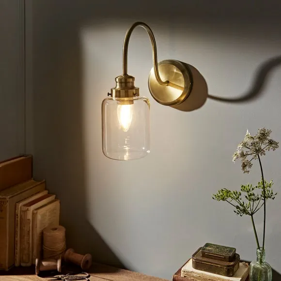 Curved Wall Light - Antique Brass, Metal