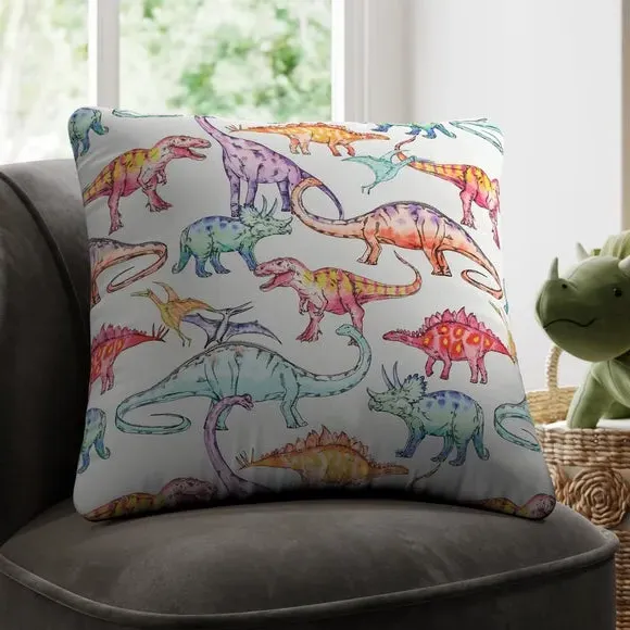 Cushion Cover with Dinosaur Print - Multi, Cotton