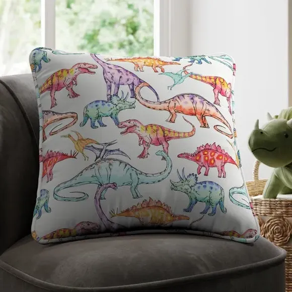 Cushion Cover with Dinosaur Print - Multi, Cotton