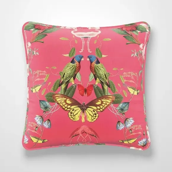 Cushion Cover with Kaleidoscope Print - Magenta