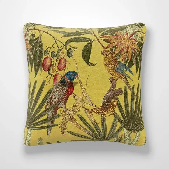 Cushion Cover with Tropical Print - Chartreuse