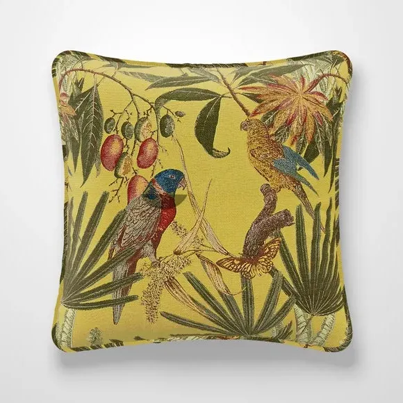 Cushion Cover with Tropical Print - Chartreuse