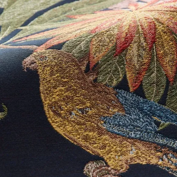 Cushion Cover with Tropical Print - Navy, Fabric