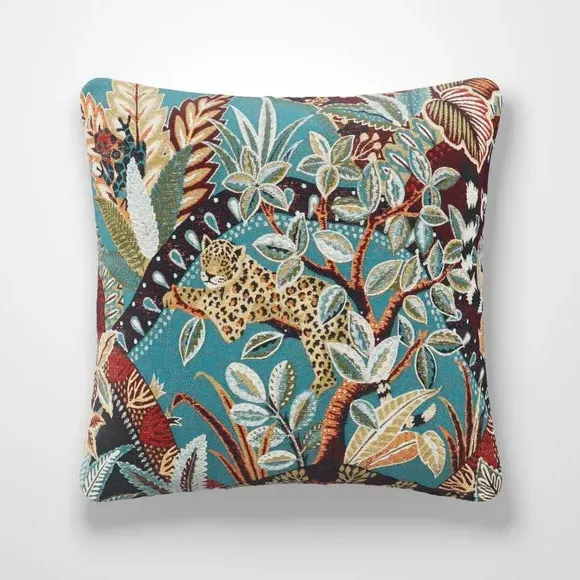 Custom Cushion Cover with Botanical Print - Green