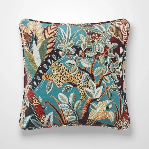Custom Cushion Cover with Botanical Print - Green