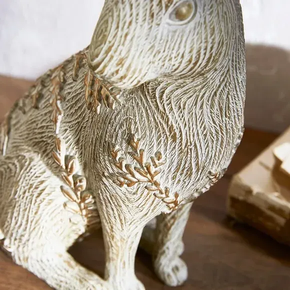 Decorative Hare Ornament - Light Wood, Resin