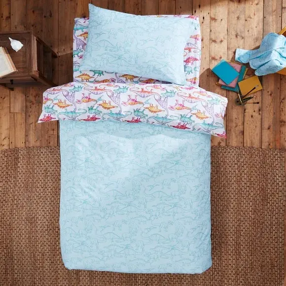 Dinosaur Duvet Cover Set - Natural, Cotton