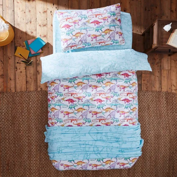 Dinosaur Duvet Cover Set - Natural, Cotton