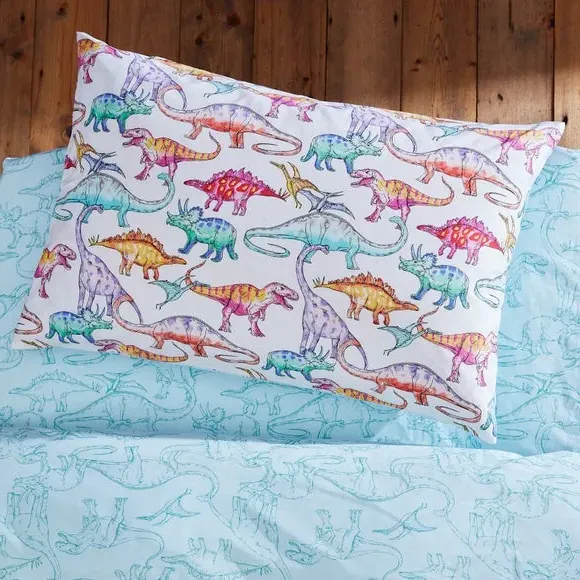 Dinosaur Duvet Cover Set - Natural, Cotton