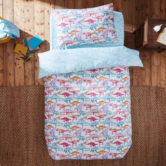 Dinosaur Duvet Cover Set - Natural, Cotton image