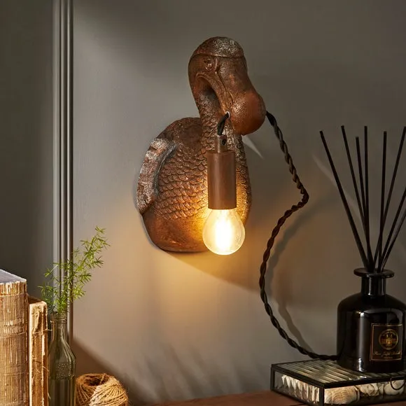Dodo Wall Light with Plug - Bronze, Metal image