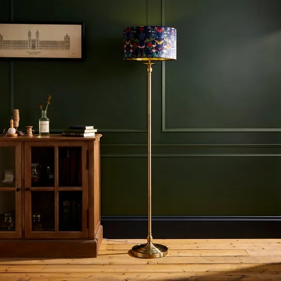 Drum Lamp Shade Kaleidoscope Print - Navy, Velvet
