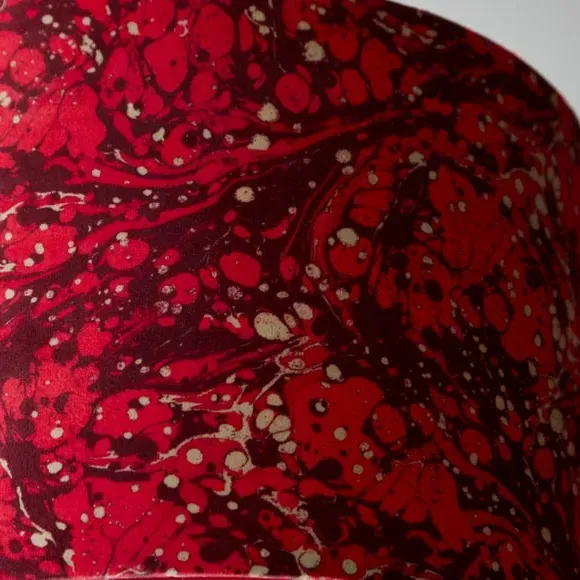 Drum Lamp Shade with Marble Design - Magenta, Velvet