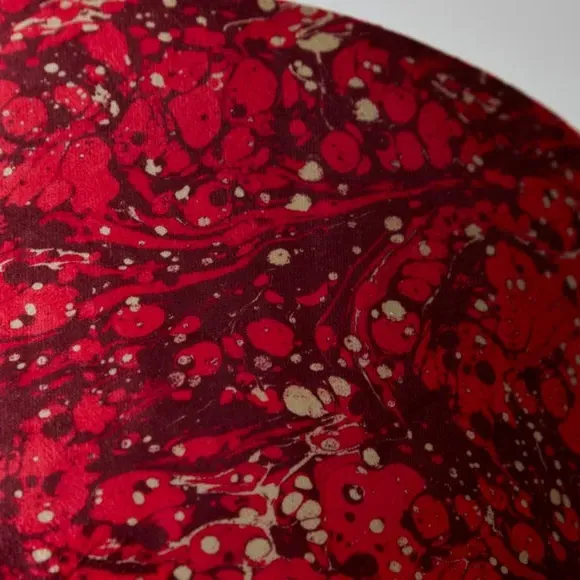 Drum Lamp Shade with Marble Design - Magenta, Velvet