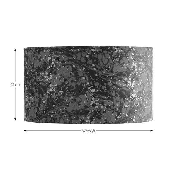 Drum Lamp Shade with Marble Design - Magenta, Velvet