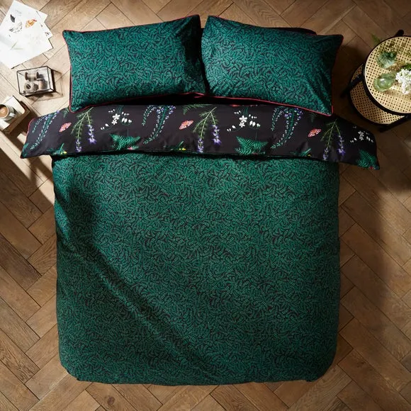 Duvet Cover Set Reversible - Black, Polyester