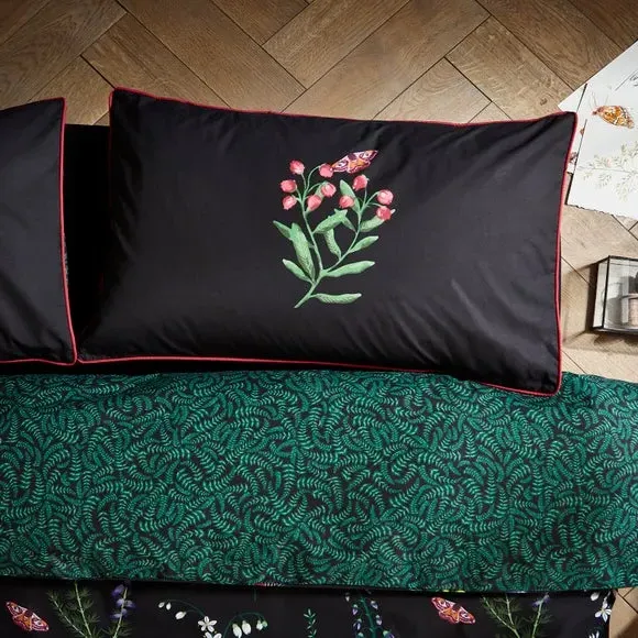 Duvet Cover Set Reversible - Black, Polyester