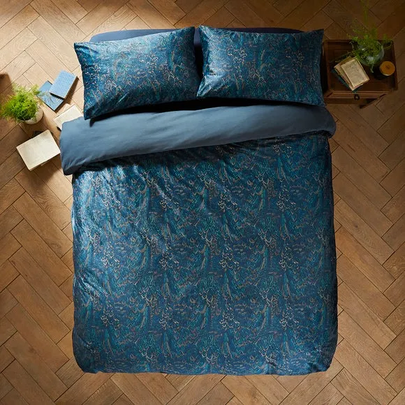 Duvet Cover Set with Pillowcase - Blue, Polyester image