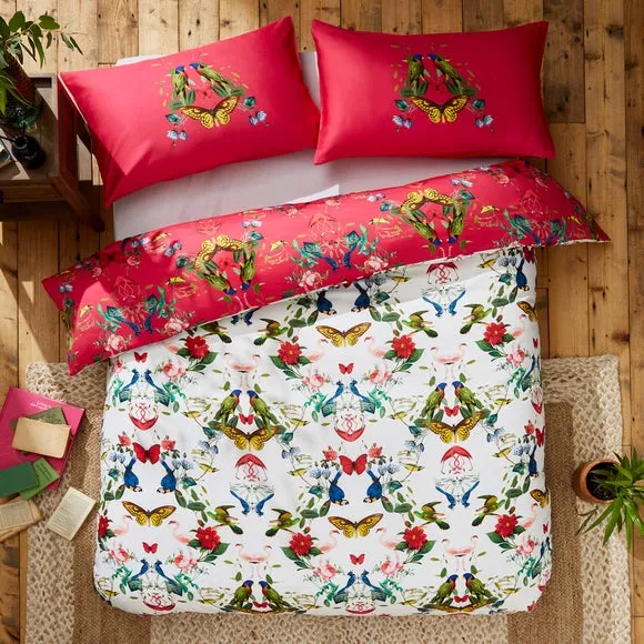 Duvet Cover Set with Pillowcase - Fuchsia, Cotton