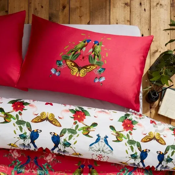 Duvet Cover Set with Pillowcase - Fuchsia, Cotton