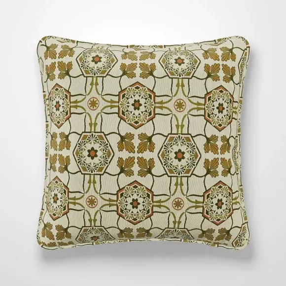 Embroidered Cushion Cover - Green