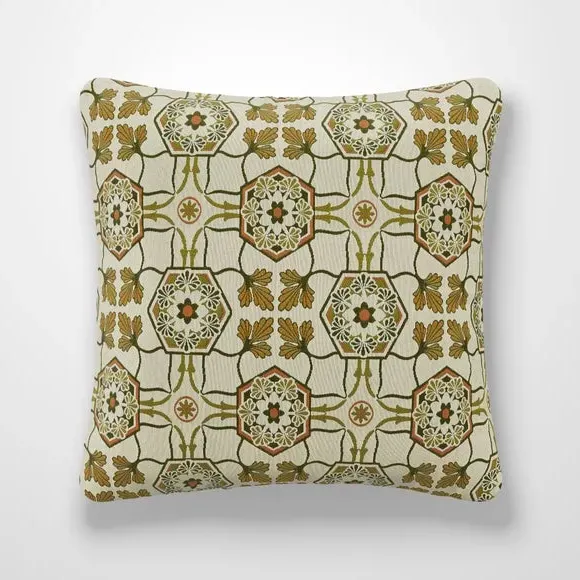 Embroidered Cushion Cover - Green