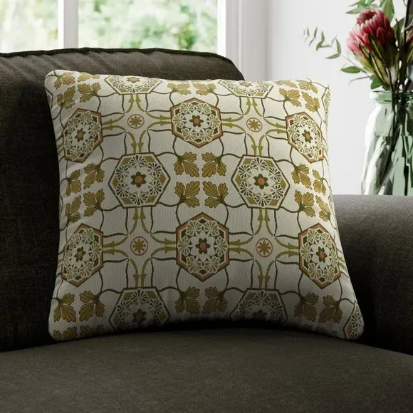 Embroidered Cushion Cover - Green image