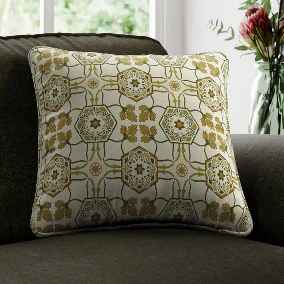 Embroidered Cushion Cover - Green