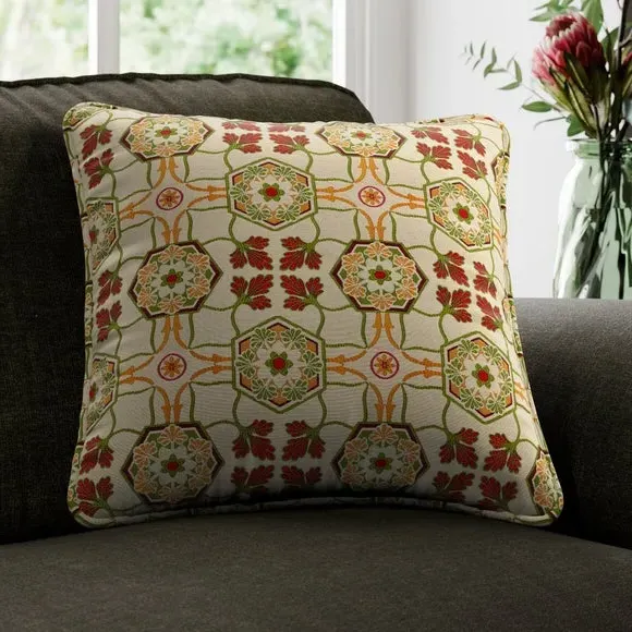 Embroidered Cushion Cover - Pink