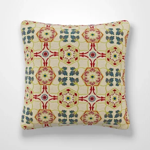 Embroidered Cushion Cover - Red
