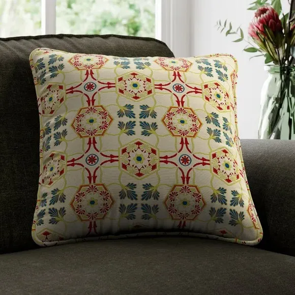 Embroidered Cushion Cover - Red