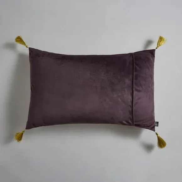 Embroidered Cushion with Zip - Magenta, Polyester