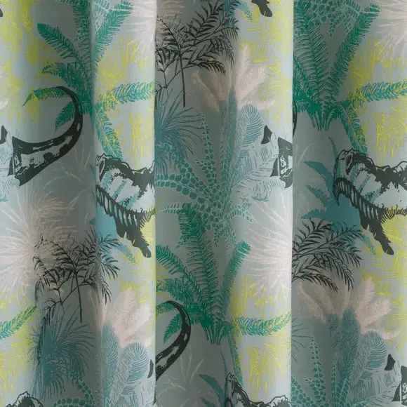 Eyelet Blackout Curtains - Green, Cotton