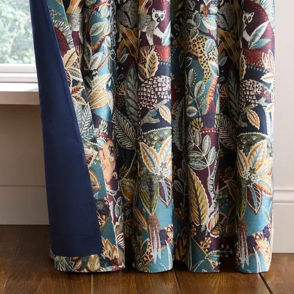 Eyelet Curtains Botanical Print - Multicolor