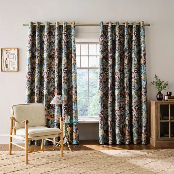 Eyelet Curtains Botanical Print - Multicolor